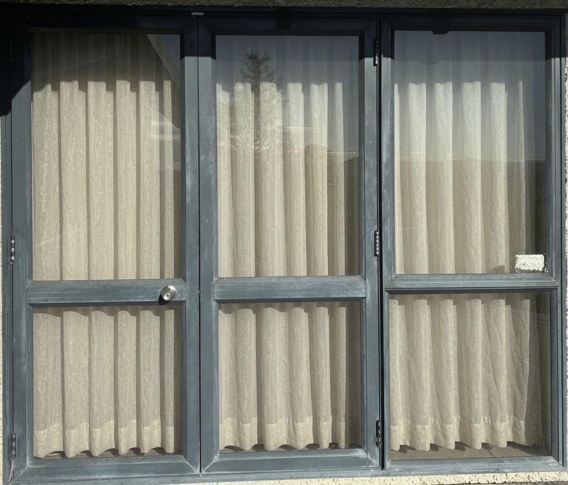 Aluminium door frames before restoration