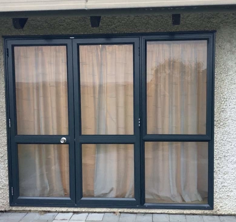 Aluminium door frames after restoration